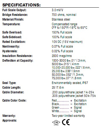 RL75016ss-10Klb稱(chēng)重傳感器 RL75016ss-10Klb稱(chēng)重傳感器